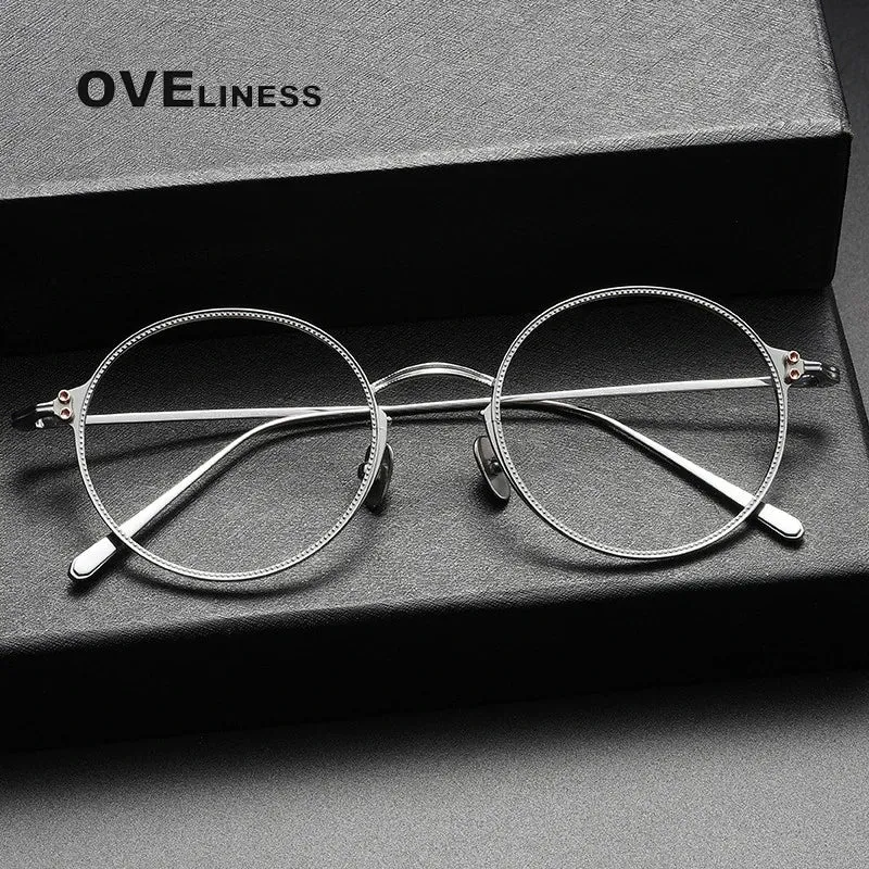 Oveliness Unisex Full Rim Round Titanium Eyeglasses C106