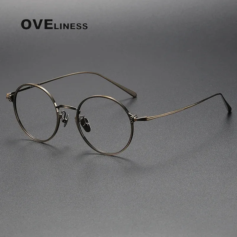 Oveliness Unisex Full Rim Round Titanium Eyeglasses C106