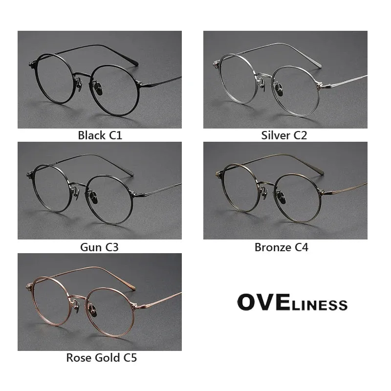 Oveliness Unisex Full Rim Round Titanium Eyeglasses C106
