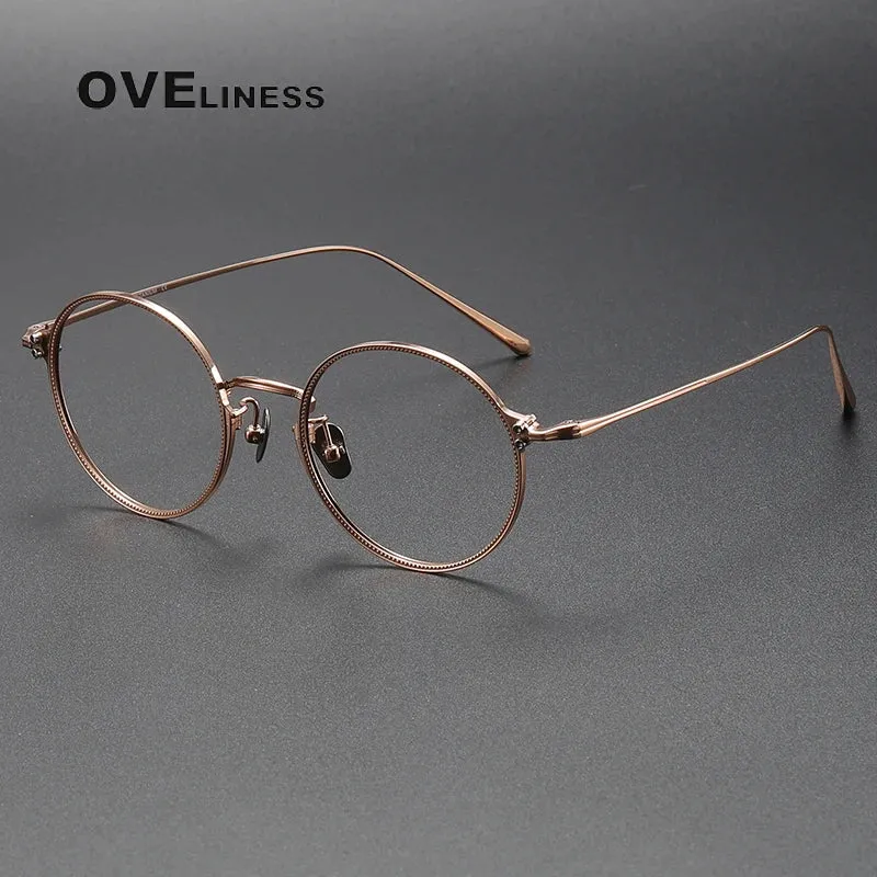 Oveliness Unisex Full Rim Round Titanium Eyeglasses C106