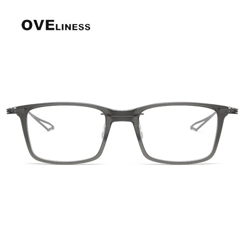 Oveliness Unisex Full Rim Square Acetate Titanium Eyeglasses Act-Seven
