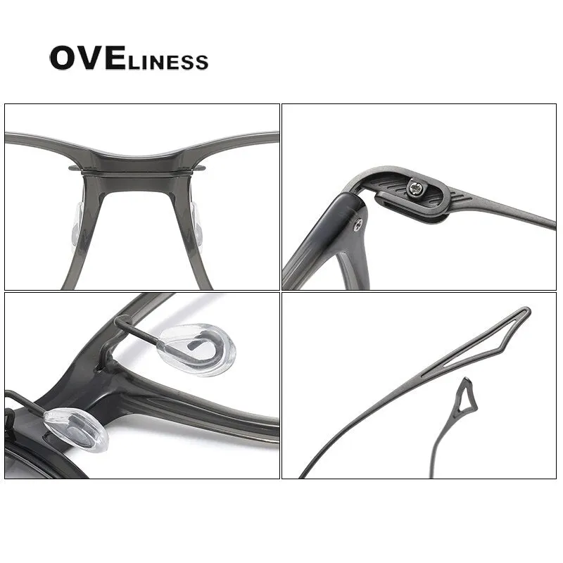 Oveliness Unisex Full Rim Square Acetate Titanium Eyeglasses Act-Seven