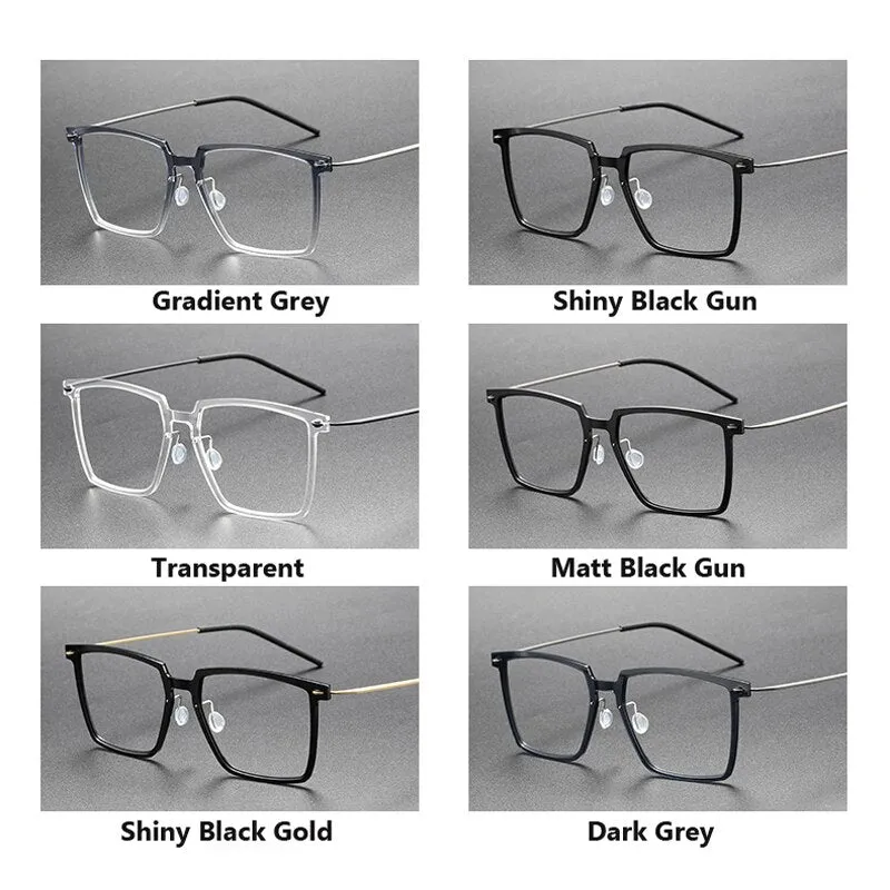 Oveliness Unisex Full Rim Square Acetate Titanium Eyeglasses