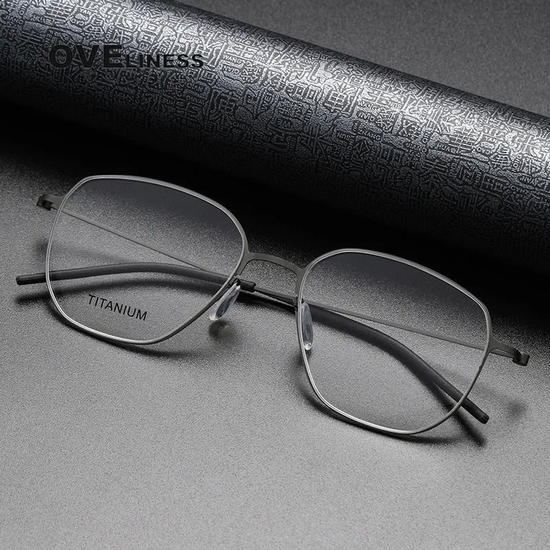 Oveliness Unisex Full Rim Square Screwless Titanium Eyeglasses 5505