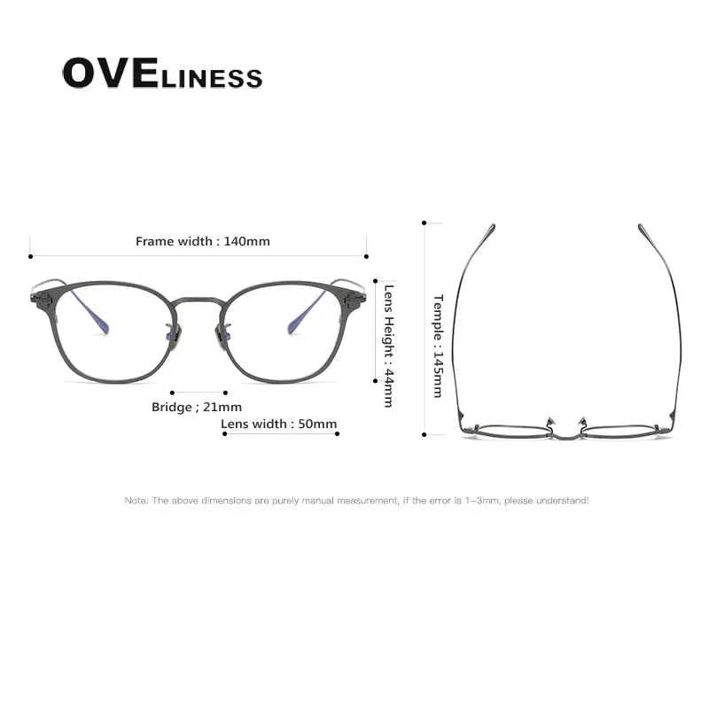 Oveliness Unisex Full Rim Square Titanium Eyeglasses 5021