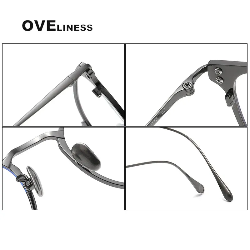 Oveliness Unisex Full Rim Square Titanium Eyeglasses 5021
