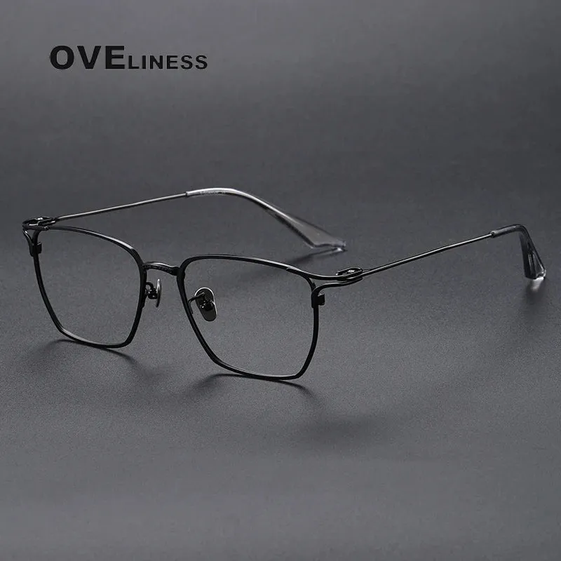 Oveliness Unisex Full Rim Square Titanium Eyeglasses 80999