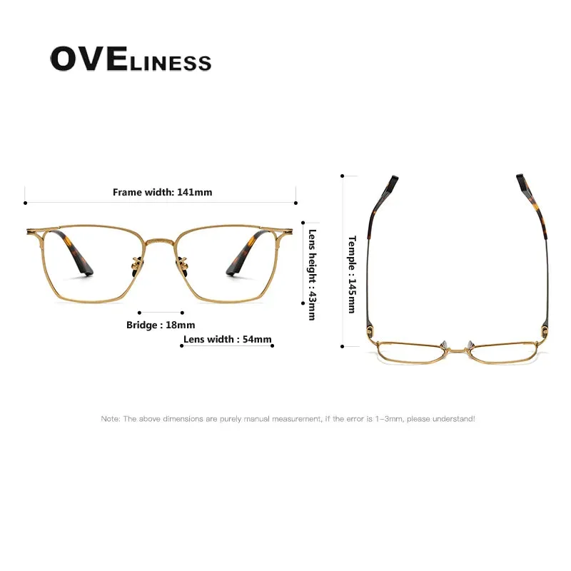 Oveliness Unisex Full Rim Square Titanium Eyeglasses 80999