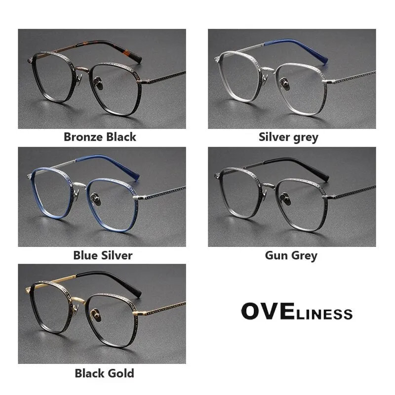 Oveliness Unisex Full Rim Square Titanium Eyeglasses M3101
