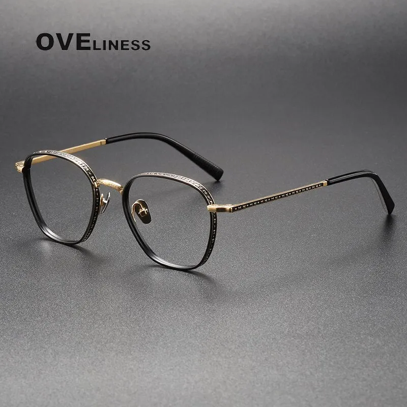 Oveliness Unisex Full Rim Square Titanium Eyeglasses M3101