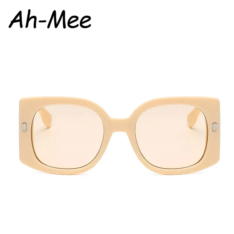 Oversized Cycling Square Sunglasses Women Fashion Retro Gradient Sun Glasses Men Black Big Frame Rivet Eyeglasses Vintage UV400