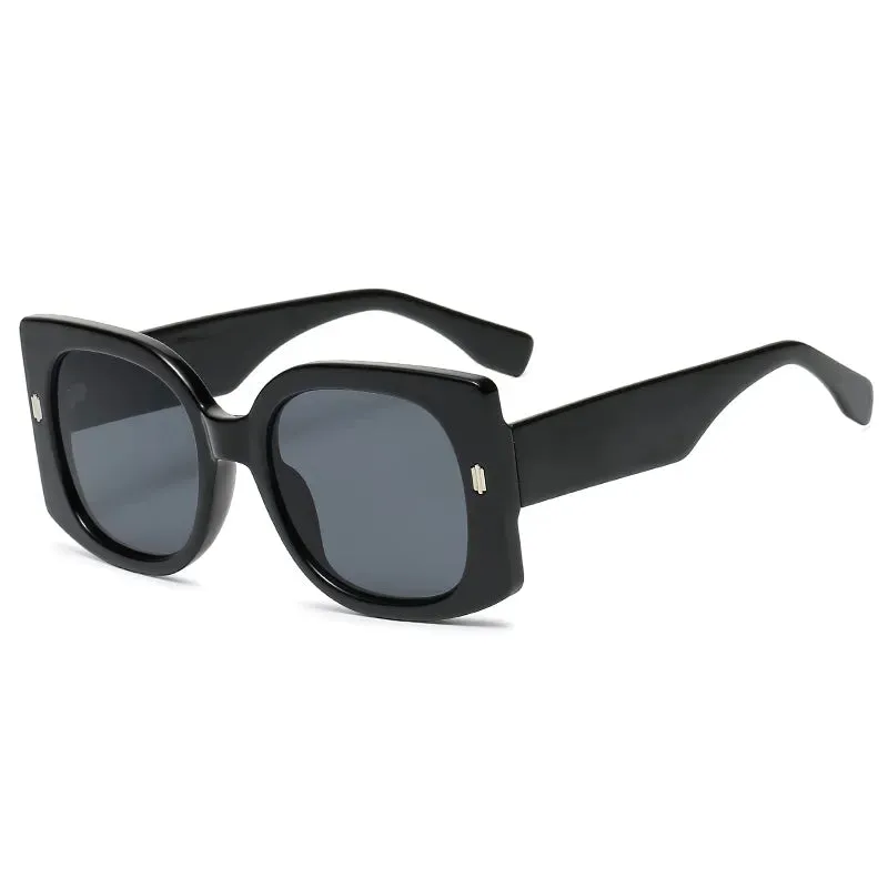 Oversized Cycling Square Sunglasses Women Fashion Retro Gradient Sun Glasses Men Black Big Frame Rivet Eyeglasses Vintage UV400