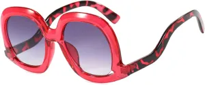 Oversized Round Sunglasses Women Stylish Vintage Candy Color Frame Eyewear Ladies Gradient UV400 Shades