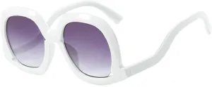 Oversized Round Sunglasses Women Stylish Vintage Candy Color Frame Eyewear Ladies Gradient UV400 Shades