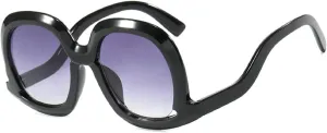 Oversized Round Sunglasses Women Stylish Vintage Candy Color Frame Eyewear Ladies Gradient UV400 Shades