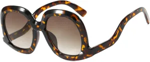 Oversized Round Sunglasses Women Stylish Vintage Candy Color Frame Eyewear Ladies Gradient UV400 Shades