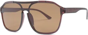 Oversized Sunglasses Men Women Vintage Frame Sun Glasses Flat Top Shades