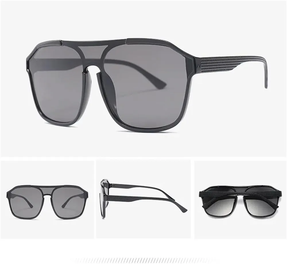 Oversized Sunglasses Men Women Vintage Frame Sun Glasses Flat Top Shades