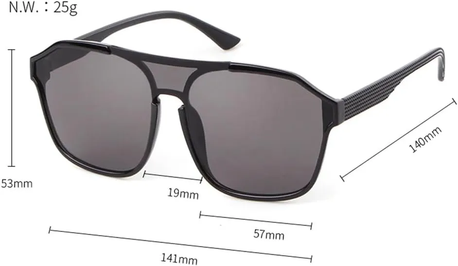 Oversized Sunglasses Men Women Vintage Frame Sun Glasses Flat Top Shades
