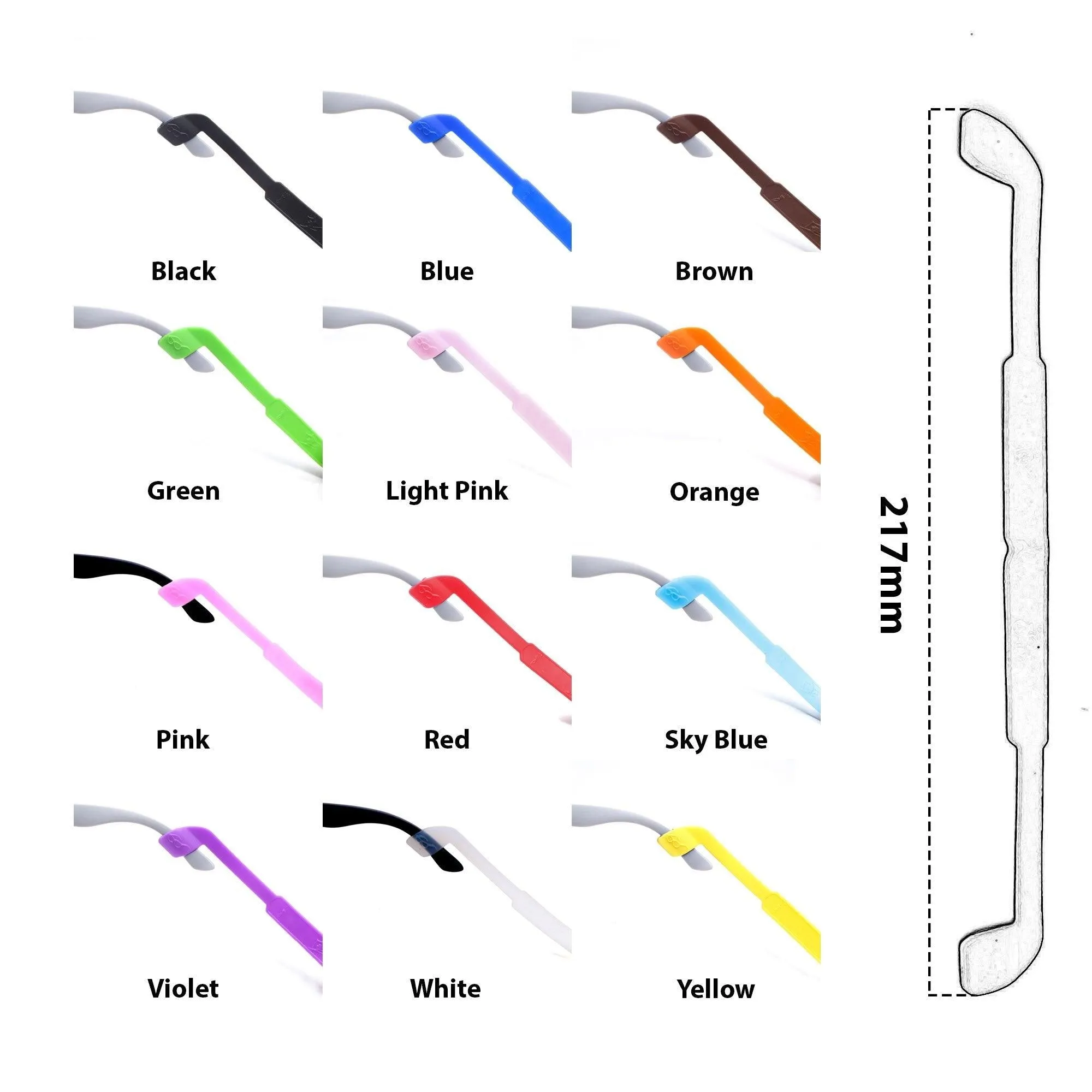Peculiar S100 Silicon Rubber Eyeglass STRAP End Tips Anti Slip Ear Grip