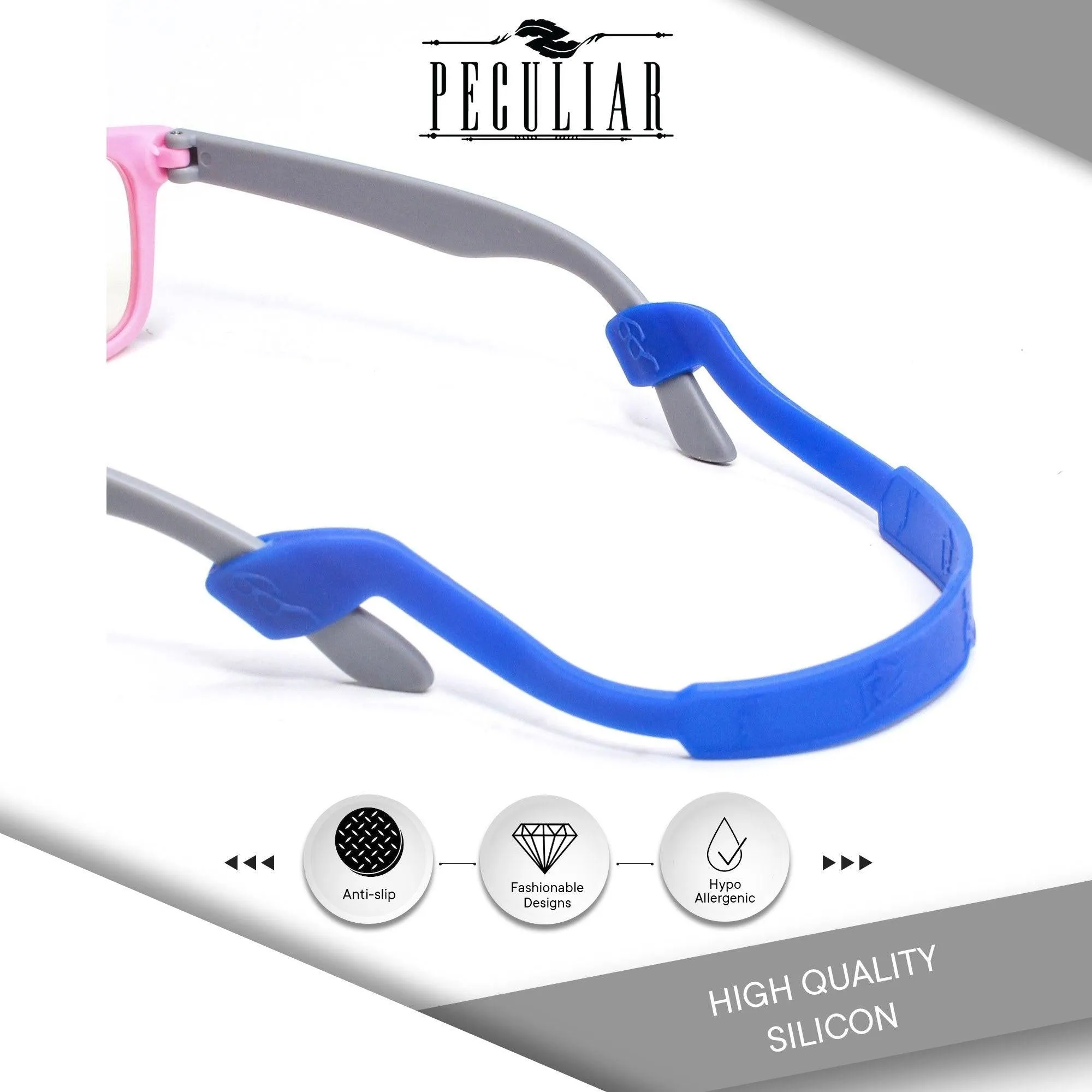 Peculiar S100 Silicon Rubber Eyeglass STRAP End Tips Anti Slip Ear Grip