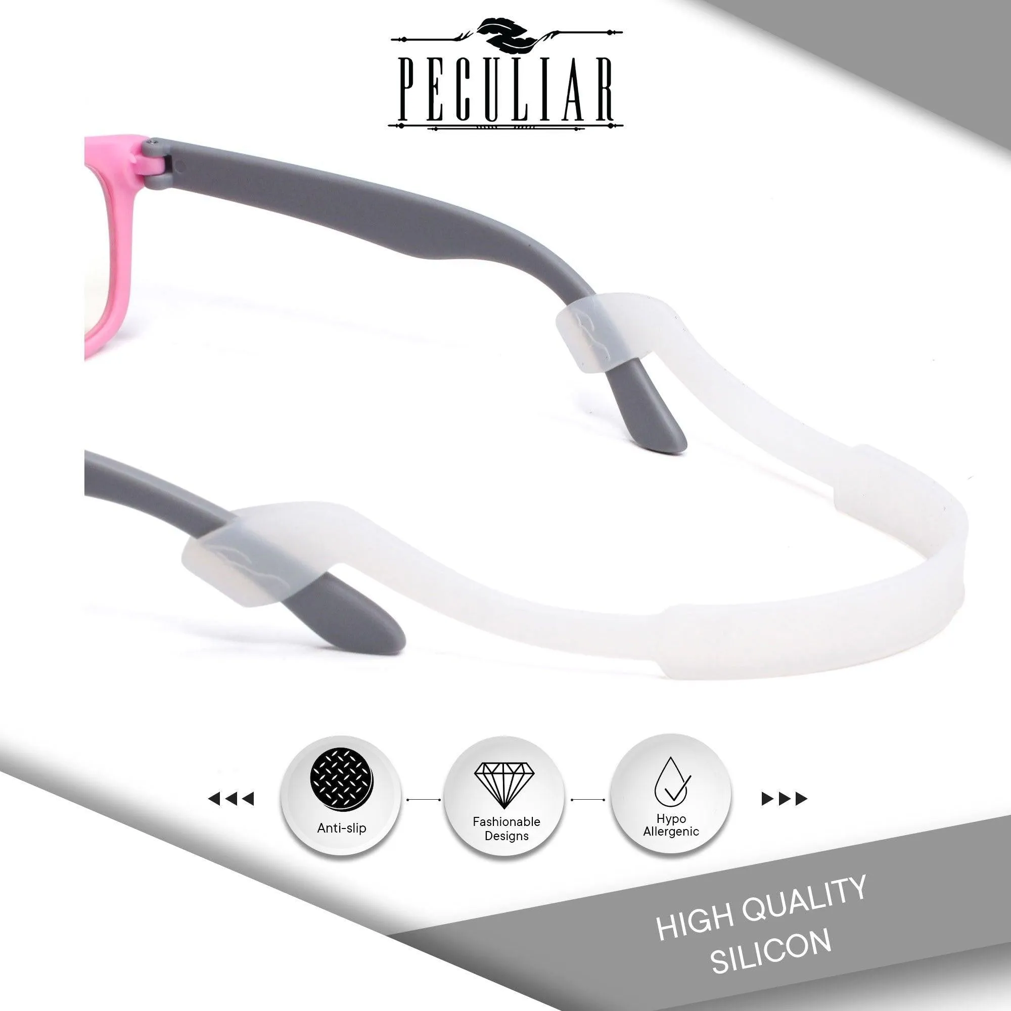Peculiar S100 Silicon Rubber Eyeglass STRAP End Tips Anti Slip Ear Grip