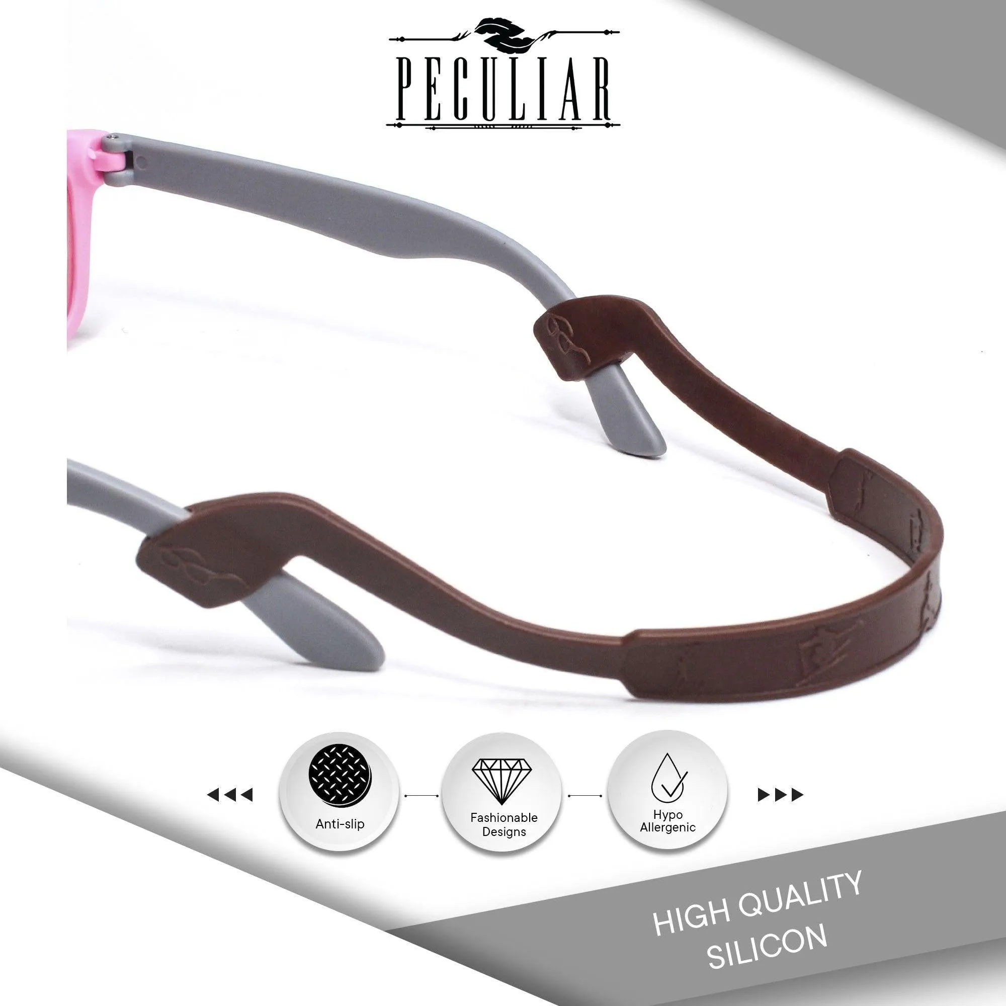 Peculiar S100 Silicon Rubber Eyeglass STRAP End Tips Anti Slip Ear Grip