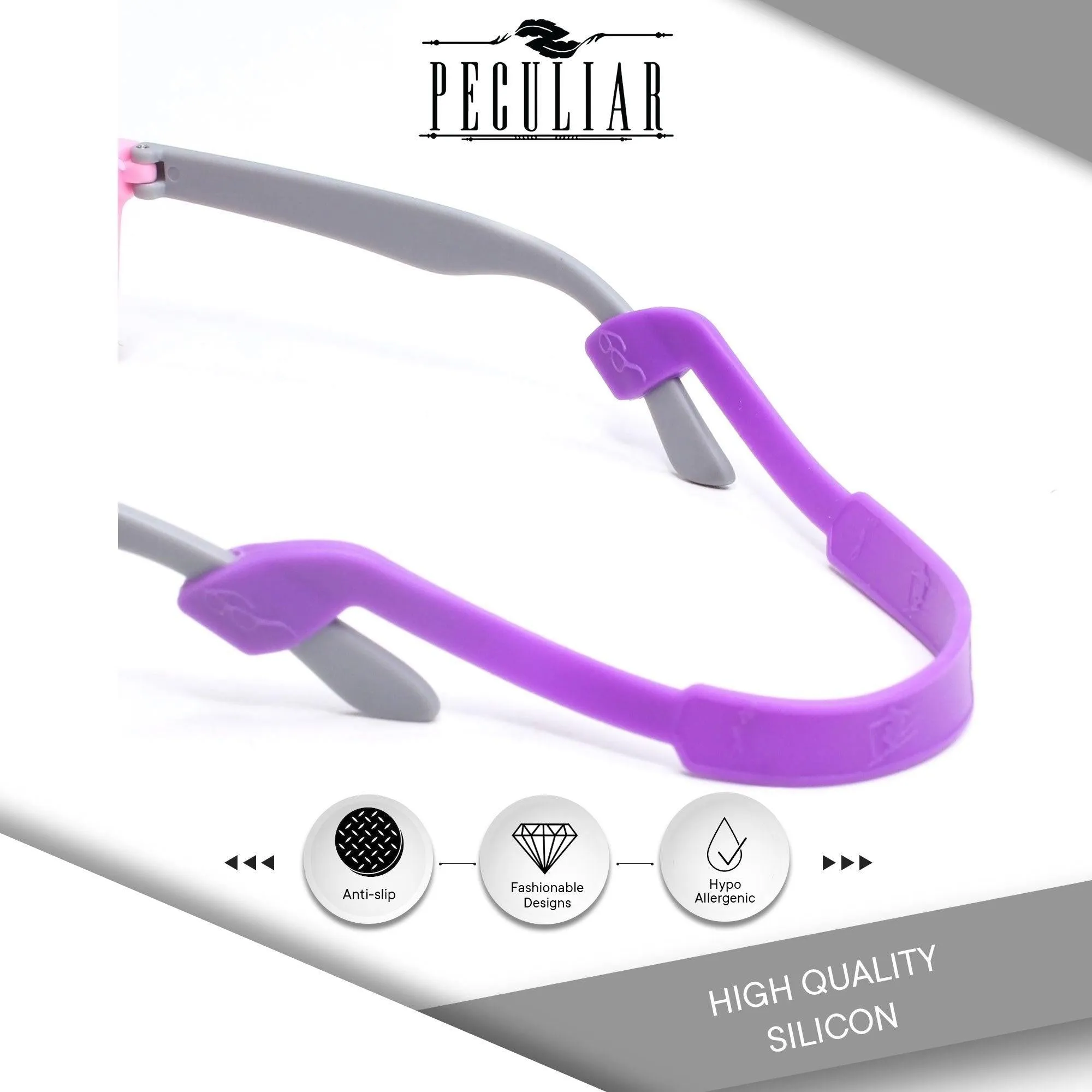 Peculiar S100 Silicon Rubber Eyeglass STRAP End Tips Anti Slip Ear Grip
