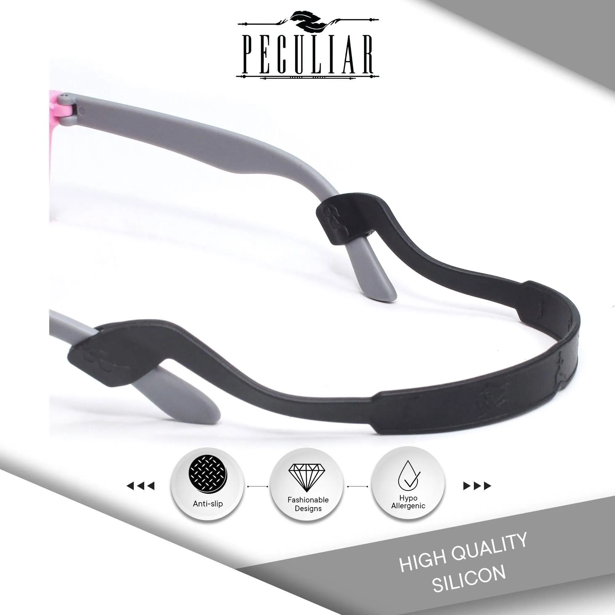 Peculiar S100 Silicon Rubber Eyeglass STRAP End Tips Anti Slip Ear Grip