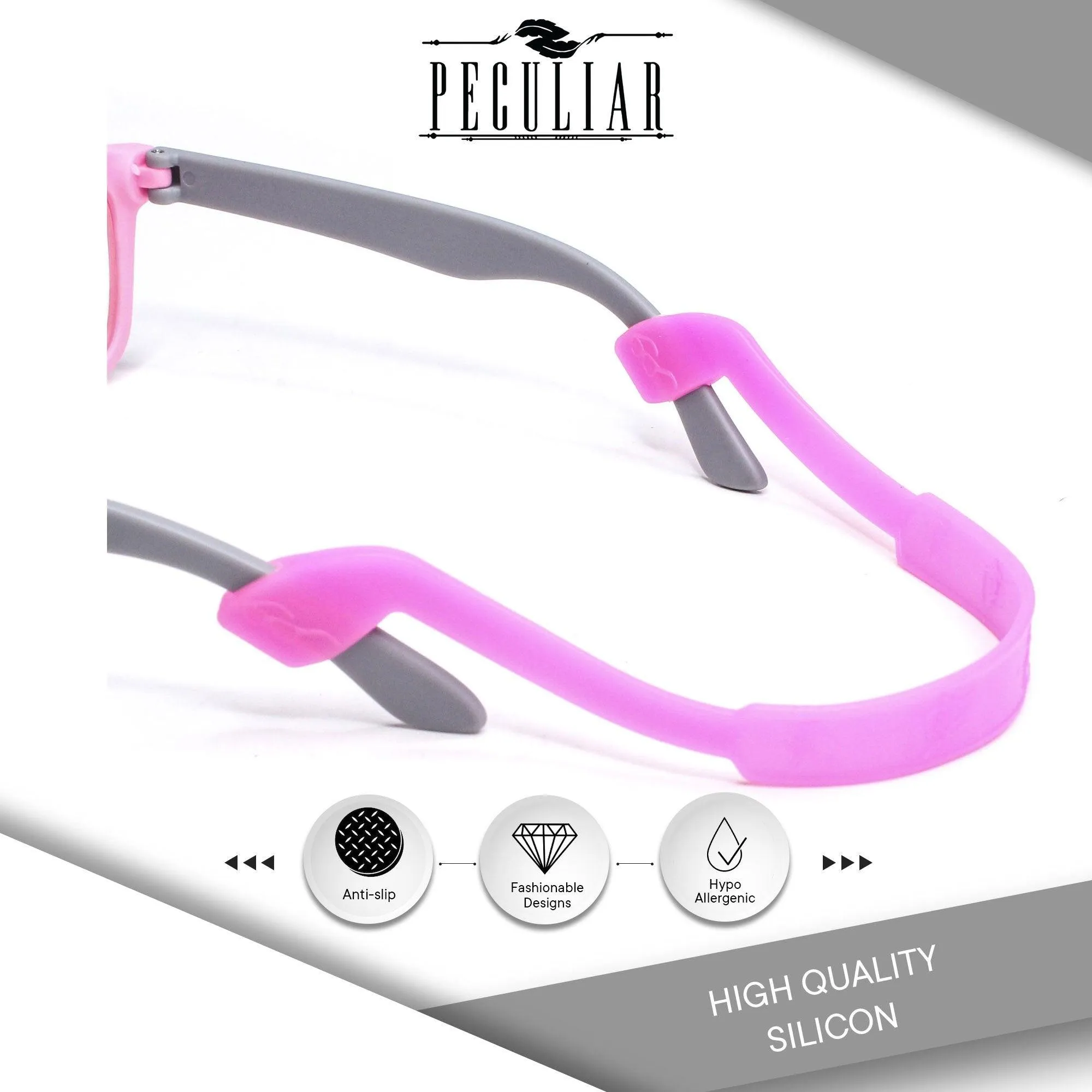 Peculiar S100 Silicon Rubber Eyeglass STRAP End Tips Anti Slip Ear Grip
