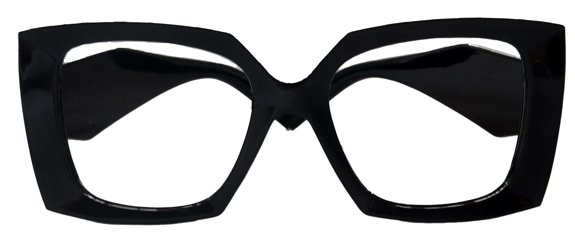 Penelope Black  Large Oversized Reading Glasses, Women Readers, High End Reading Magnifying eyeglasses,  Big Square optical Frames