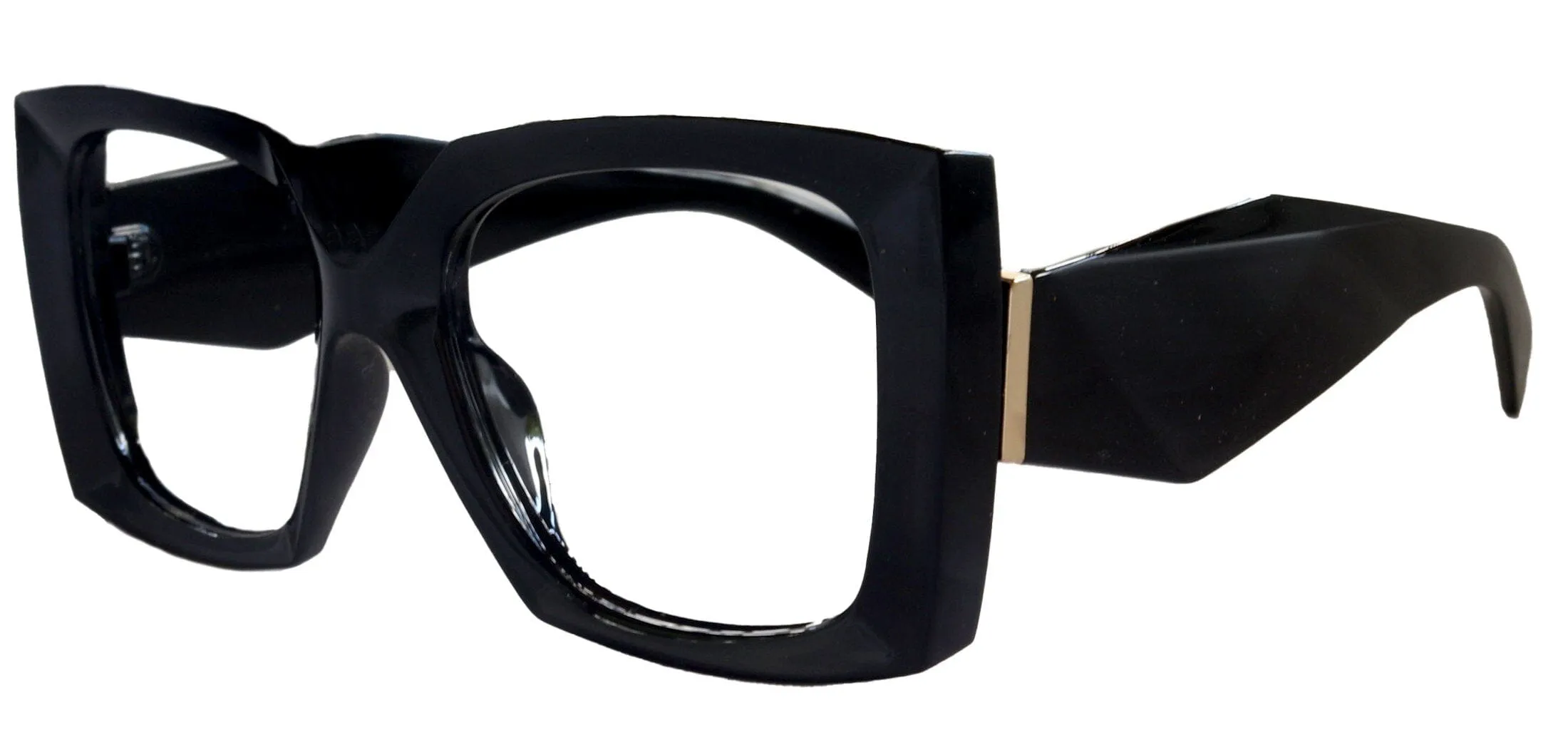 Penelope Black  Large Oversized Reading Glasses, Women Readers, High End Reading Magnifying eyeglasses,  Big Square optical Frames