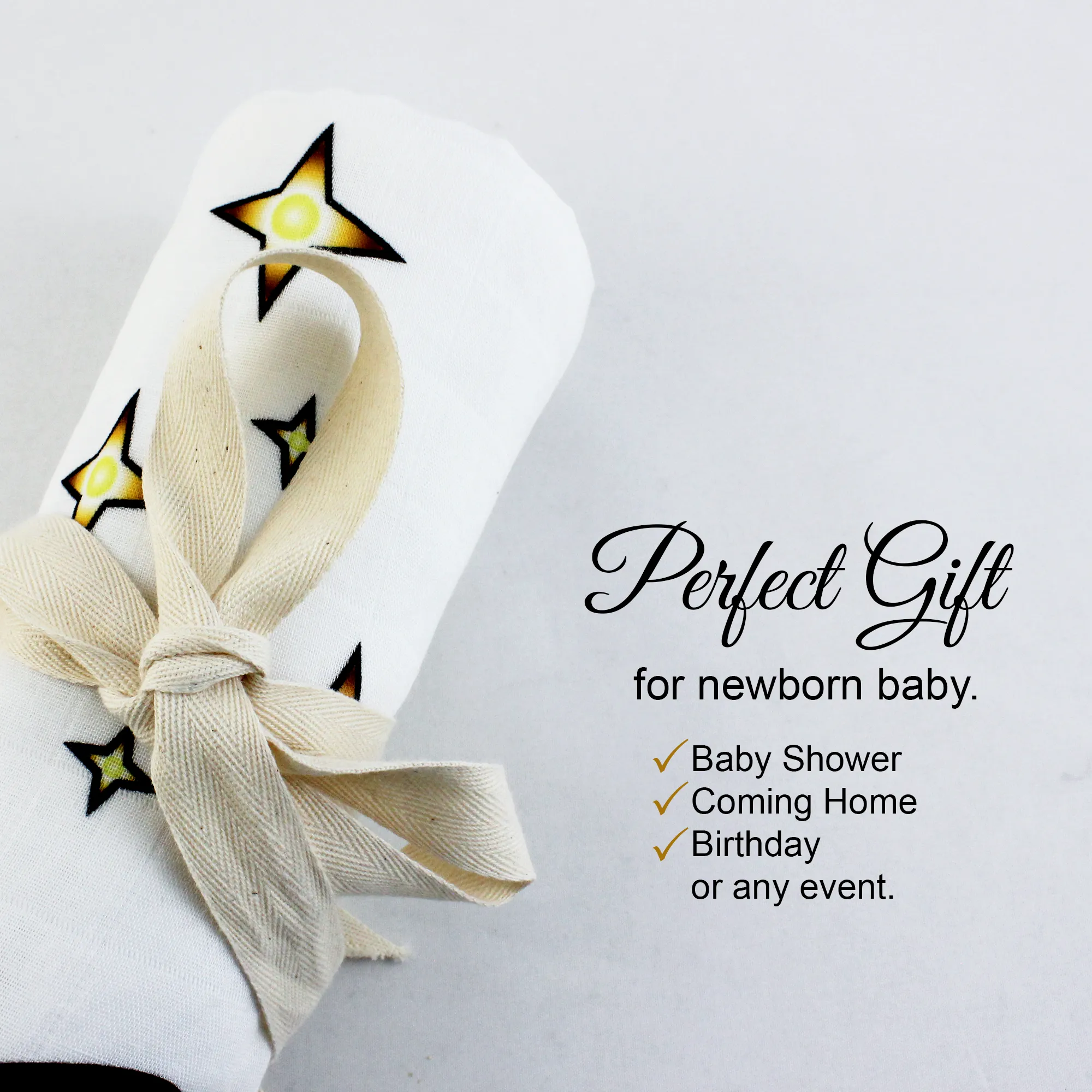 [Personalized] Endanzoo Baby Monthly Milestone Muslin Swaddle Blanket (Flying Wizard)