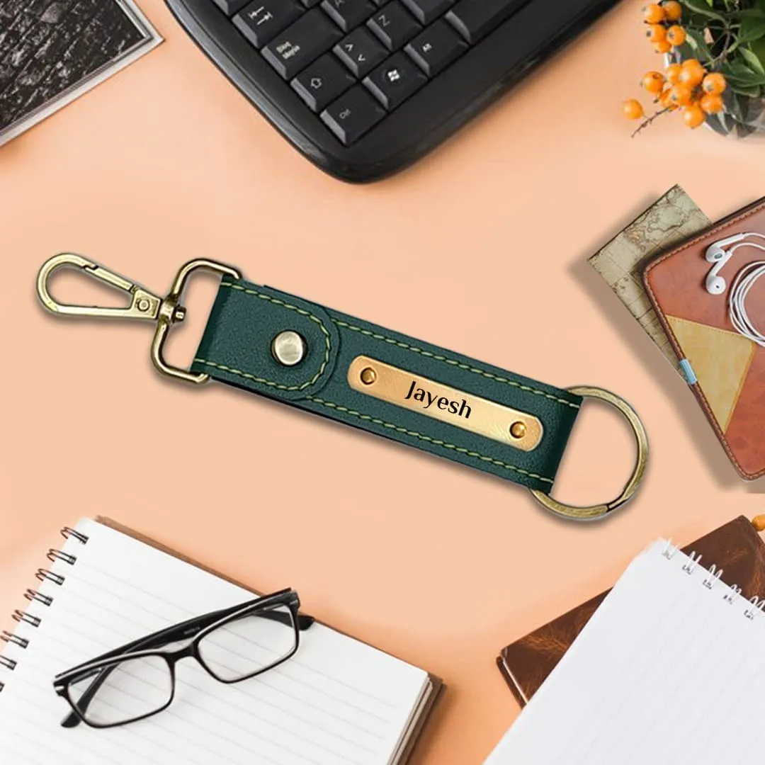 Personalized Green Travel Set: Sunglasses Case, Luggage Tag, Passport Cover & Keychain