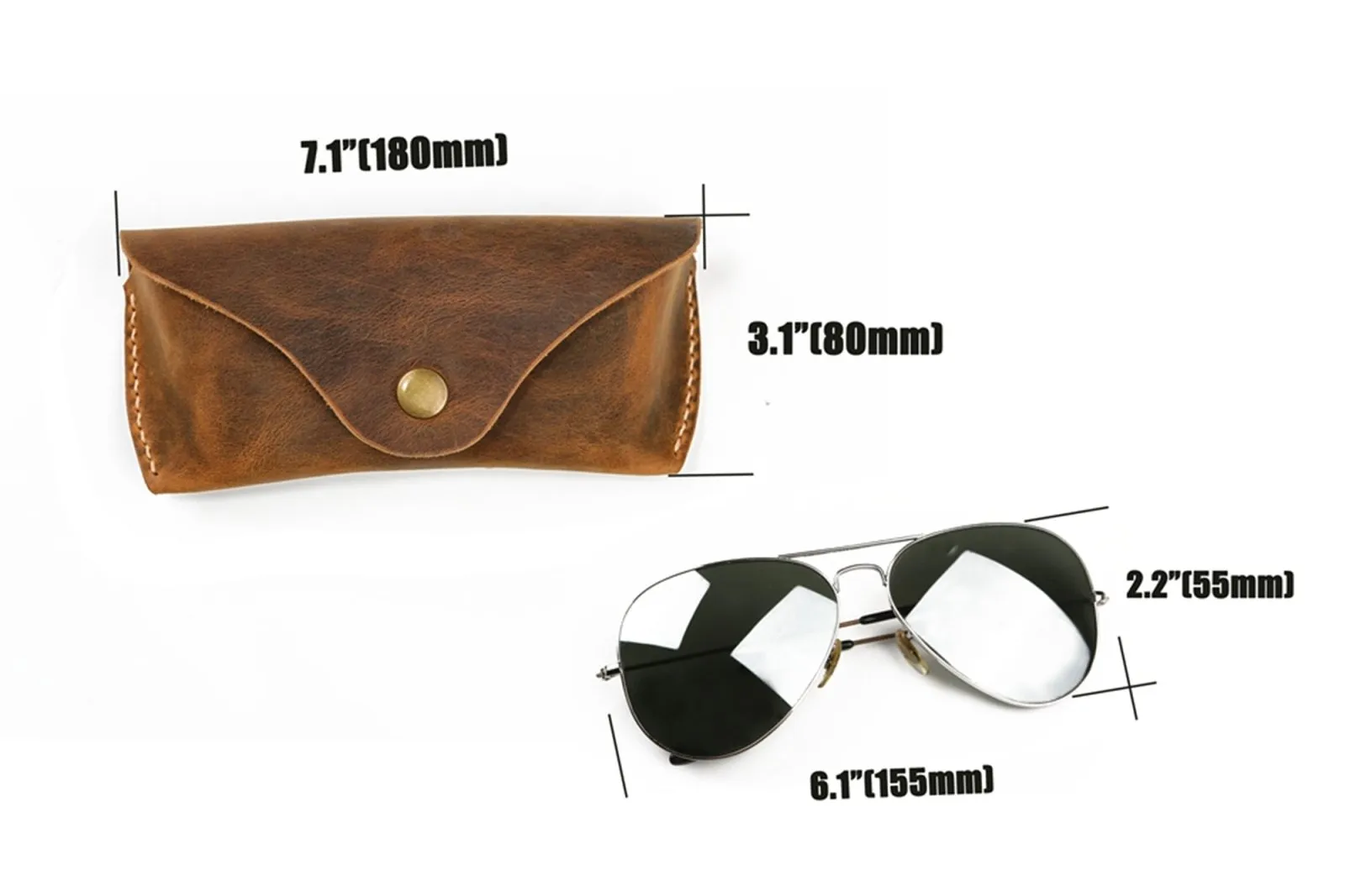 Personalized leather sunglasses eyeglasses case