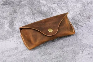 Personalized leather sunglasses eyeglasses case