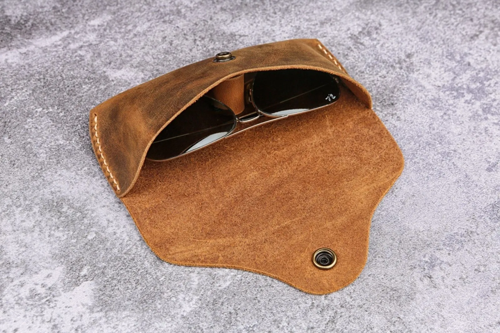 Personalized leather sunglasses eyeglasses case