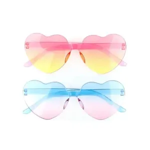 Pink and Turquoise Ombré Heart Sunglasses
