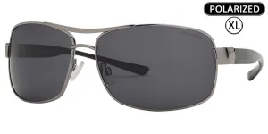 PL 3939 - Men's XL Oversized Rectangular Polarized Metal Sunglasses