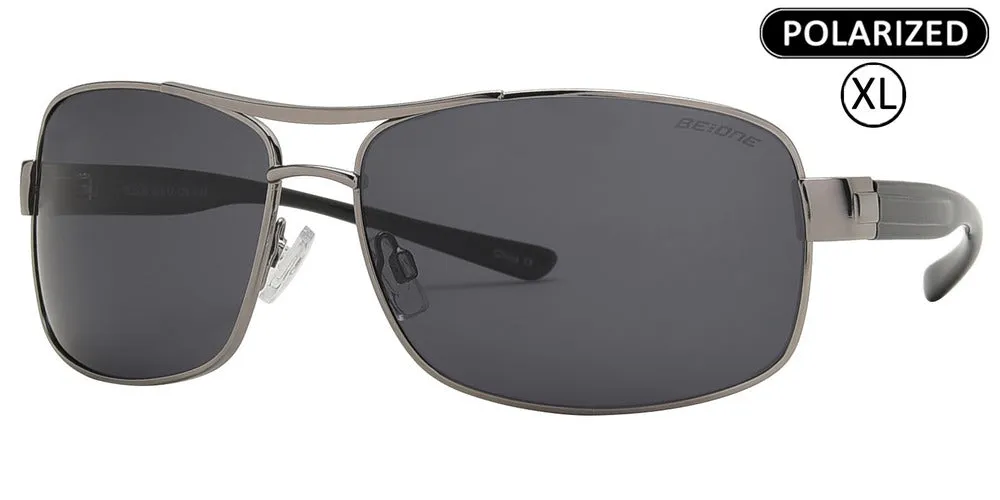 PL 3939 - Men's XL Oversized Rectangular Polarized Metal Sunglasses
