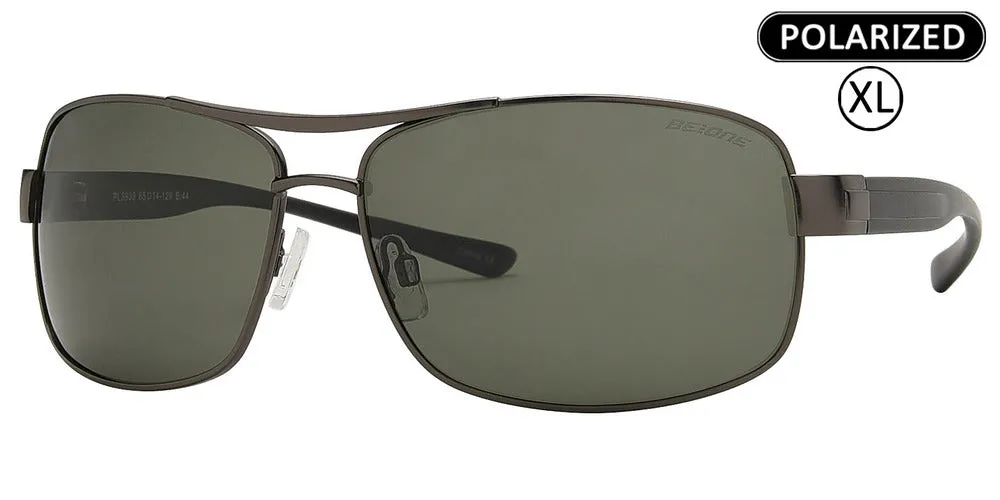 PL 3939 - Men's XL Oversized Rectangular Polarized Metal Sunglasses