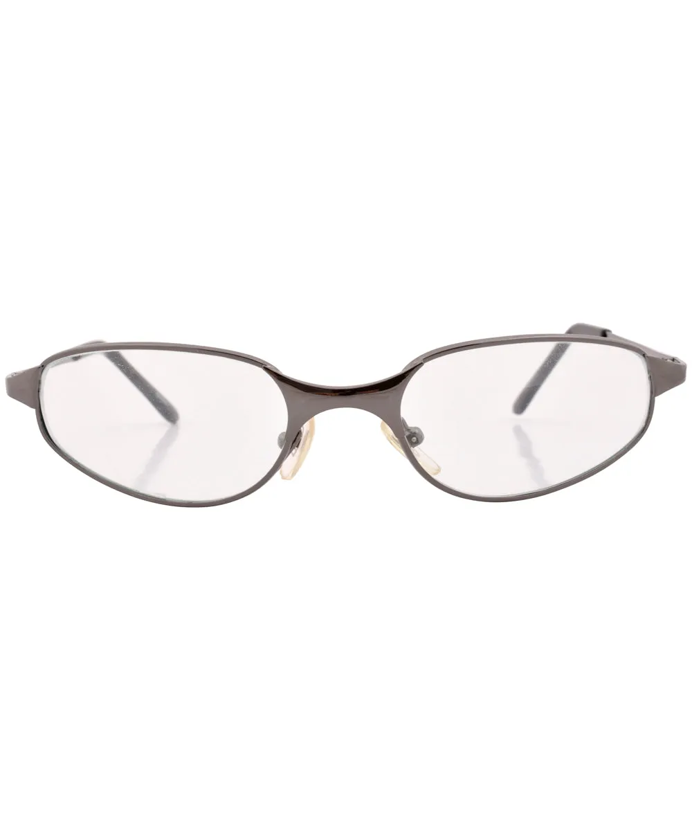 PLAYIN' Gunmetal Clear Glasses