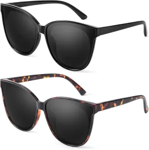 Polarized Cat Eye Sunglasses for Women, 2024 Oversized Large Big Trendy Fashion Vintage Cateye Shades