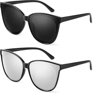 Polarized Cat Eye Sunglasses for Women, 2024 Oversized Large Big Trendy Fashion Vintage Cateye Shades