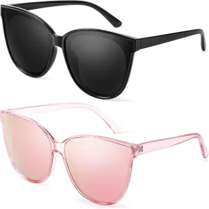 Polarized Cat Eye Sunglasses for Women, 2024 Oversized Large Big Trendy Fashion Vintage Cateye Shades