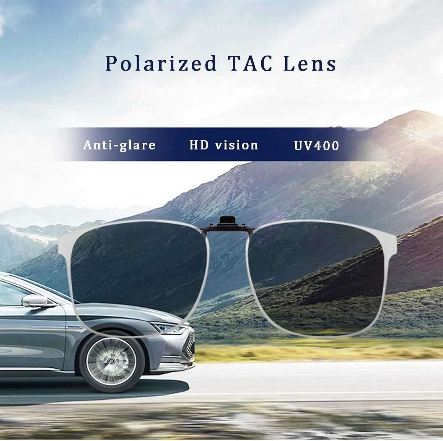 Polarized Clip on Sunglasses over Prescription Glasses Unisex UV400 Anti-glare Lenses