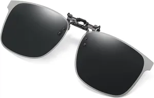 Polarized Clip on Sunglasses over Prescription Glasses Unisex UV400 Anti-glare Lenses