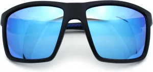 Polarized Color Mirror Mens Rectangle Sport Horn Rim Plastic Sunglasses
