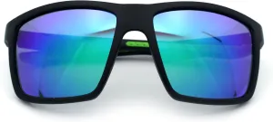 Polarized Color Mirror Mens Rectangle Sport Horn Rim Plastic Sunglasses