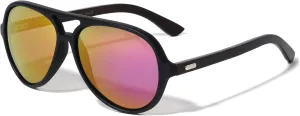 Polarized Color Mirror Wood Flat Top Round Aviator Stud Temple Sunglasses